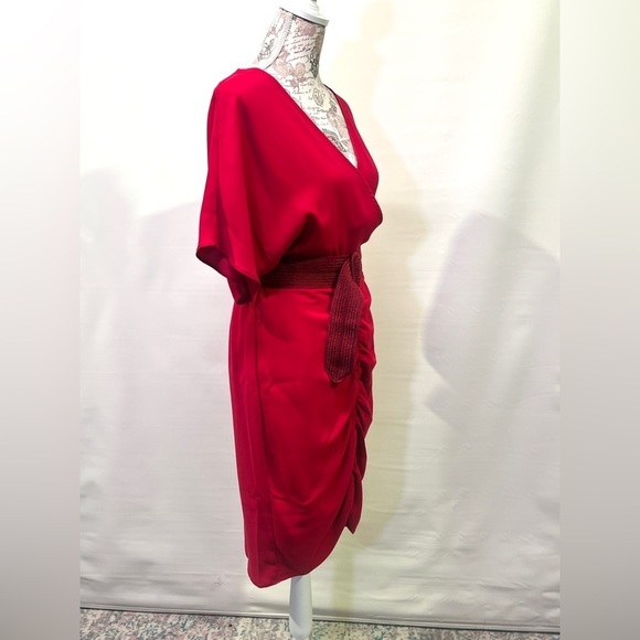 TRINA TURK Cranberry red ruched skirt dress size 8.‎ - Picture 9 of 16